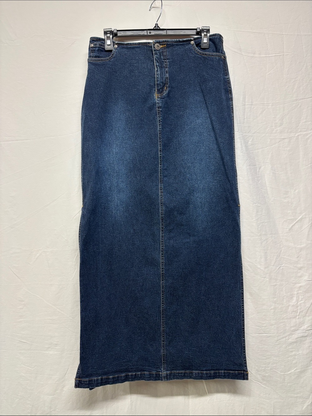 Women’s Dark Blue Denim Maxi Skirt - Classic Straight Fit